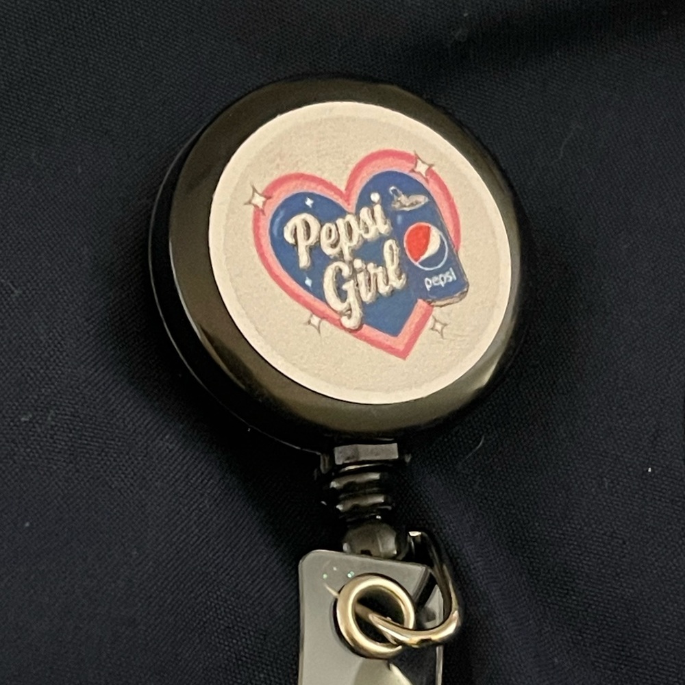 Pepsi Heart Badge Reel with Black Casing